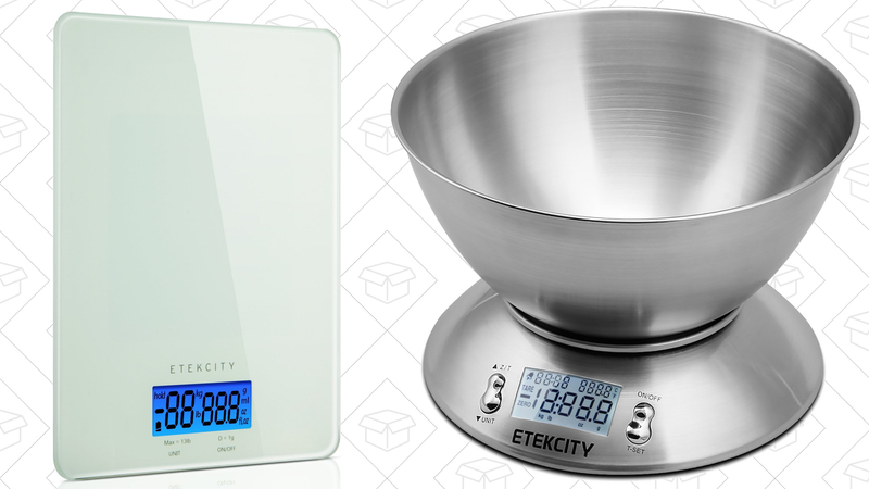 Etekcity Glass Kitchen Scale, $10 with code NVU8KPUX | Etekcity Stainless Steel Kitchen Scale with Timer, $15 with code IVWGRSIK
